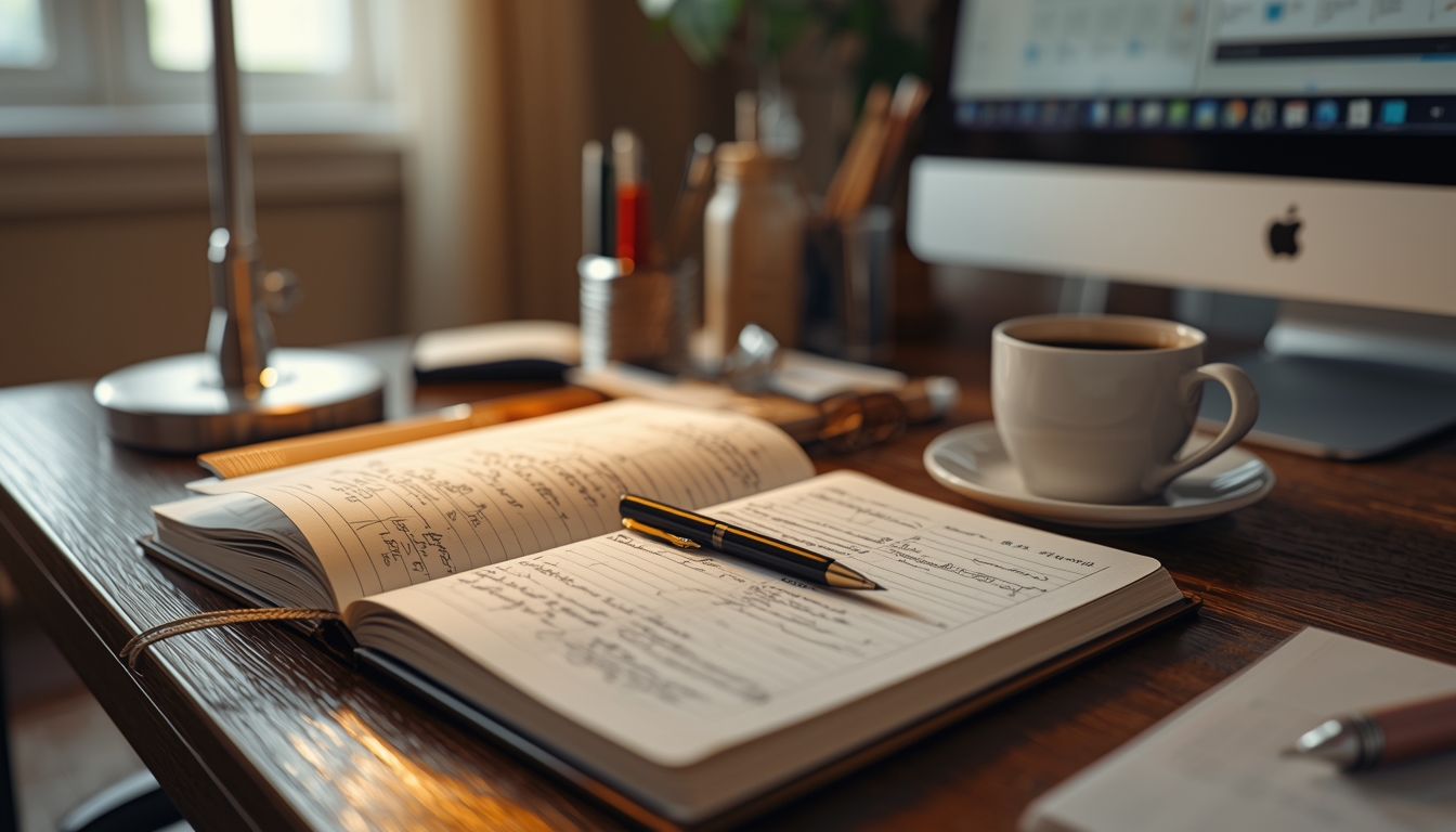 Pluzarinlyez focused morning desk planning