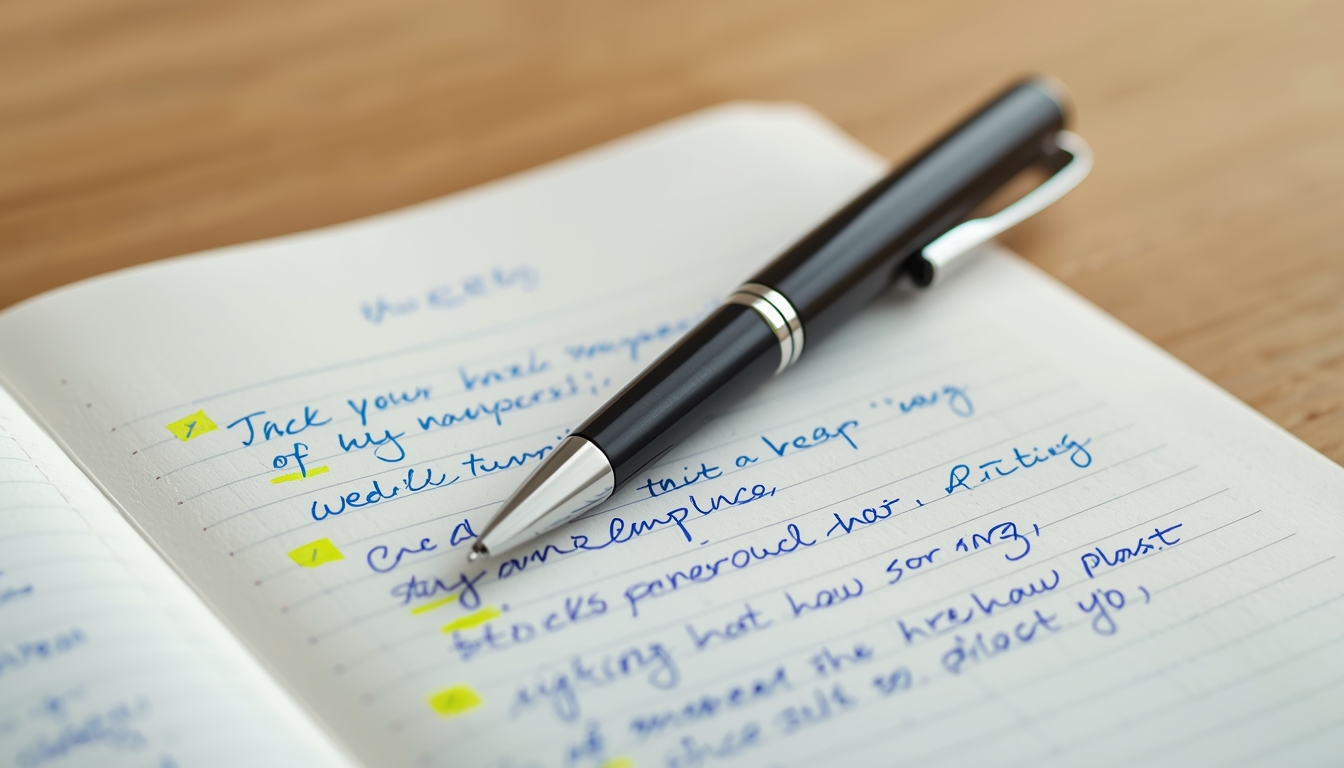 Pluzarinlyez weekly notes and pen